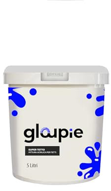 GLOUPIE SUPER TETTO Idropittura Acrilica Elastomerica Per Protezione E Decorazione Di Tetti E Superfici Esterne (Grigio, 5 Litri)