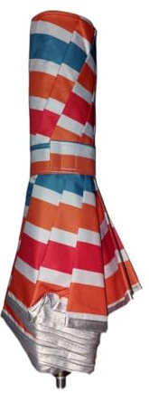 Eclipse Parasol Pliable voyage parfait pour moto, sac à dos, valise... 1KG, 39CM fermé- 134 Ø, UPF 30… (Rayé rouge, orange, bleu)
