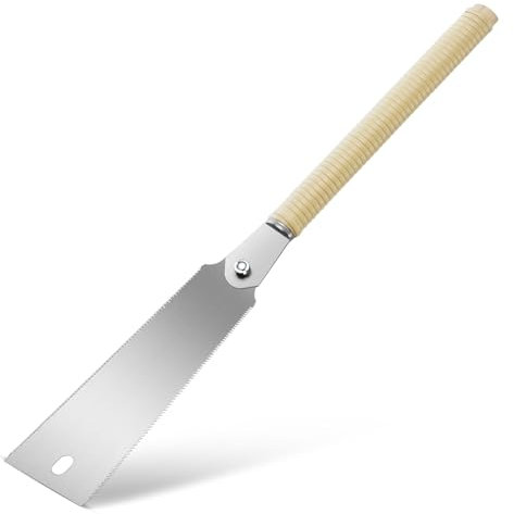 Flintronic Sega a mano giapponese – Sega a doppio bordo per il taglio del legno fine, portatile per campeggio e progetti fai da te
