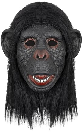 RUIXIA Masque de Gorille pour Halloween Masque de Chimpanzé en Latex Pour Halloween Masque d'Animale Réaliste Masque Horreur pour Adulte pour Déguisement de Gorille pour Halloween Cosplay Carnaval