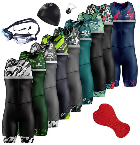 Triathlon Trisuit Einteiler Herren,Triathlon Anzug Herren,Herren Pro Fahrrad Skinsuit Kurzarm,Einteiliges Radtrikot,Triathlon Einteiler Kurz, Wettkampf Run, Cycle, Swim (TYP-7,XXS)