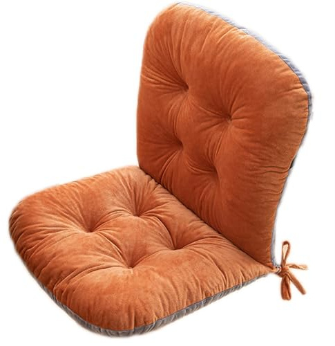 AOPEZIA Stuhlkissen mit Rückenteil Sitz und Rückenkissen mit Bänder Polsterauflage, Gartenstuhlauflage Niedriglehner Auflage Polsterauflage Gartenstuhl(Orange,1 Piece)
