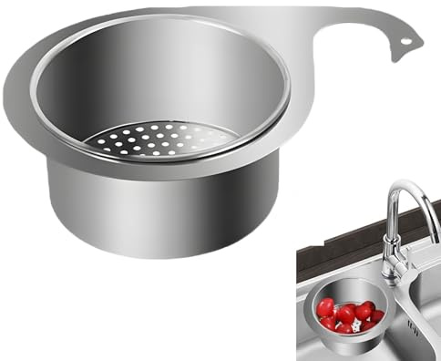 XINYOUZEFA Multi-functional Drain Basket, Siebkorb aus Edelstahl in Schwanenform für die Spüle, Swan Sink Strainer Basket, Wasserhahn Hängender Filterkorb, Corner Sink Strainer