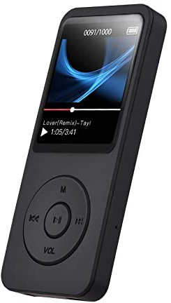 Hanzete Lecteur MP4 portable avec carte mémoire 32 Go Lecteur de musique MP3 Écran LCD 1,77 pouces Lecteur vidéo Visionneuse photo Support Musique FM Radio Vidéo E-book Recorder