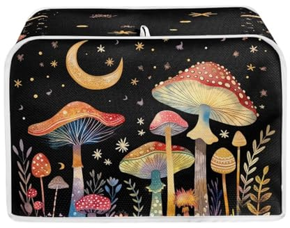 ZFRXIGN Mushroom Toaster Covers 2 Slice Toaster Dust Cover Moon Night Toaster Bag Kitchen Appliance Covers Toaster Oven Dustproof Cover Machine Washable Toaster Cover Galaxy Black