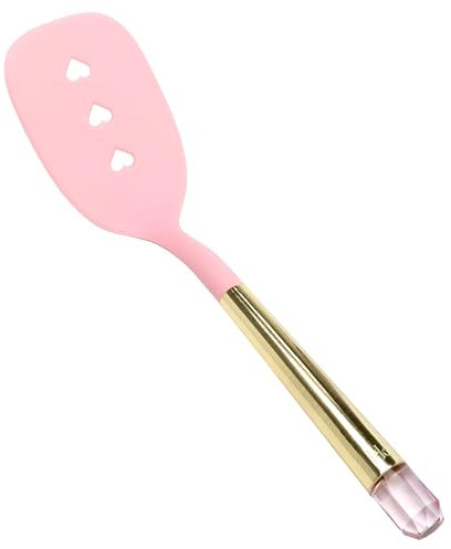 Paris Hilton Pfannenwender mit rosa Schmuckstein-Griff, hitzebeständig bis 200 °C, spülmaschinenfest, Küchenutensilien und Utensilien, Rosa und Gold
