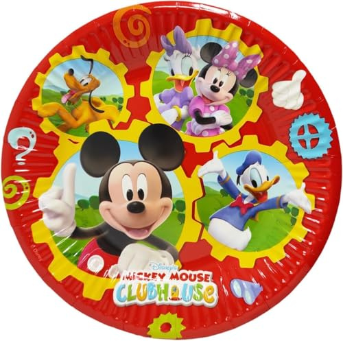 Disney Set fiesta cumpleaños Party 8 platos de papel Mickey Donald Minnie Mouse Pluto Donald 20 cm