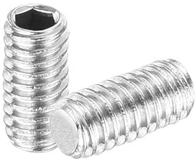 sourcing map 30Pcs Hex Socket Grub Screw, M2.5x5mm 304 Stainless Steel Head Socket Set Screws Flat Point Grub Bolt for Door Handles, Light Fixture Repair, Silver