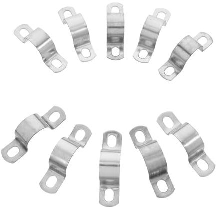 WHAMVOX 10pcs Stainless Steel Tube Clamp Pipe Buckle High Strength Clamps Pipe Holder Bracket for Cable Heavy Duty