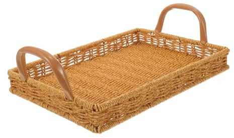 Cesta de Aperitivos Tejida a Mano de Plástico Reutilizable para Hogar