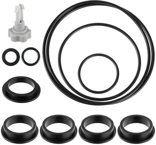 CDDCWZ 12 Pezzi Ricambi per Pompa Filtro a Sabbia Intex, guarnizioni,Neri | per pompa filtro a sabbia 25013, accessori per piscina Intex inclusa 1 valvola di sfiato aria 11 O-ring per varie parti