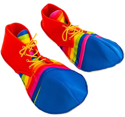 Wiywef Zapatos coloridos de payaso para niños y adultos, divertidos accesorios de disfraz de payaso de circo para carnaval, Halloween, cosplay, suministros de fiesta