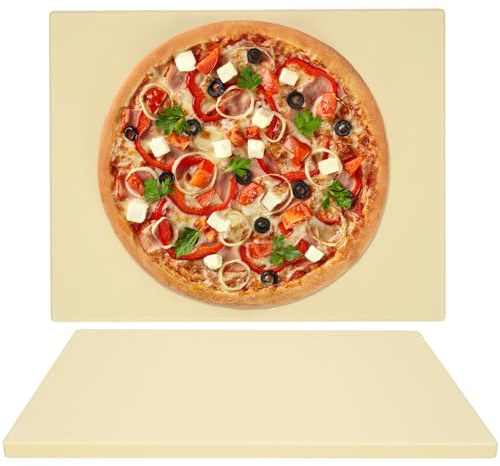 GOOD GAIN Pizza Stone for Oven Grill - Cordierite Baking Stone for Bread, Pies | 15'' x 12'' Rectangular Oven Stones for Cooking | Indoor,Outdoor | Durable, Heat Shock Resistant (Beige)