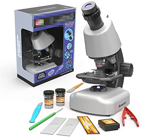 Microscopio Digitale, 800x microscopio educativo for bambini, esperimento scientifico, apprendimento degli studenti, microscopio introduttivo HD, Ingrandimento elevato(White)