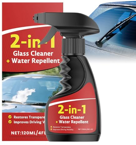 Spray Pulitore Per Vetri - 120ml 2-in-1 Pulizia Profonda Invisibile - Spray Pulizia Parabrezza Veicoli | Per Manutenzione E Restauro Per Guida Sicura Di Auto, Camion, SUV, Casa