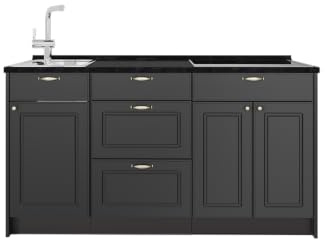 Vicco Köksblock Fame-Line, Herrgård i antracitguld, 150 cm, AP Antracit, för individuell expansion med kompatibla moduler