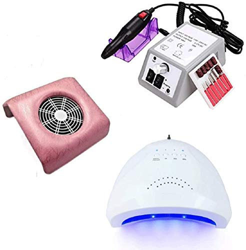 SLS SHOP KIT RICOSTRUZIONE UNGHIE PROFESSIONALE UV GEL LAMPADA UNGHIE 48W + ASPIRATORE UNGHIE PROFESSIONALE + FRESA UNGHIE 20000 GIRI