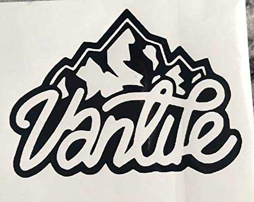 myrockshirt Schriftzug Vanlife mit Bergen ca 20cm campen Camping Aufkleber Sticker Autoaufkleber Profi-Qualität Sticker UV-fest