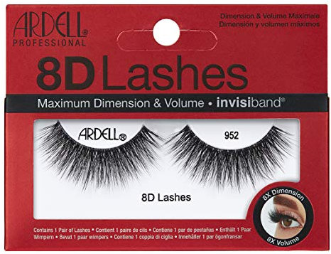 Ardell 8D 952 Falsche Wimpern, maximales Volumen, lange Länge, veganfreundlich, 1 Paar (1 Stück)