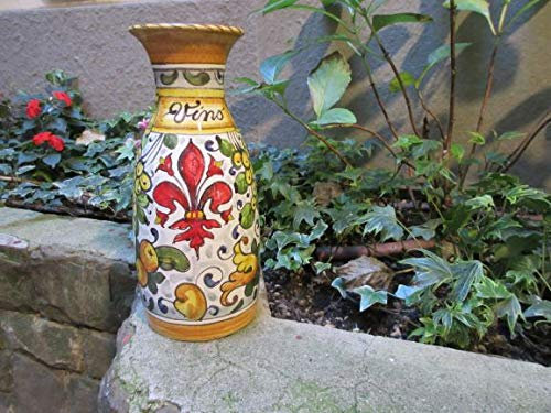 Jarra de cerámica con diseño de flor de lis
