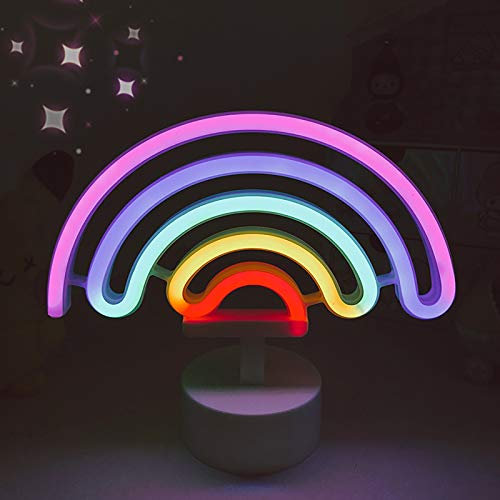 ZVO LED Arcobaleno Insegna al Neon, Segnaletica al Neon, Luce Notturna Decorativa Insegne Luminose con Alimentata a Batteria o USB per Natale Feste Bar Matrimonio Party, Regalo di Compleanno
