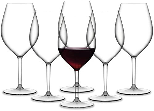 RucBicchieri Set 6 piezas CALICI OPERA BLOWN 51 CL IRROMPIBLES, TRANSPARENTES, en Tritan® (Plástico Rígido), BPA-Free, Reutilizables y Lavable en Lavavajillas, Efecto Vidrio