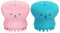 Spazzola per la pulizia del viso in silicone, spazzola per la pulizia del viso in silicone per la pulizia della pelle del viso (pink + green)