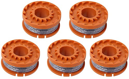 Replacement Strimmer Spool & Line Compatible with Mac Allister MGTP18Li – 1.65mm Autofeed Trimmer Line by Poweka, 10ft Each, Durable ABS & Nylon, Easy Fit, 4-Pack