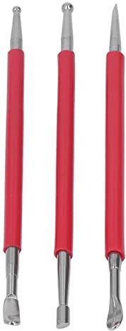 Herramientas de Repujado para Manualidades de Cuero, 3 Piezas de Acero Inoxidable Resistente para Bricolaje, Herramienta de Repujado de Cuero para Frotar Cuero
