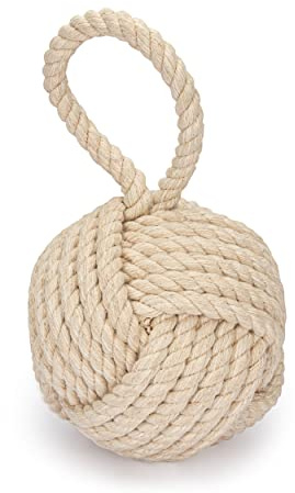 NKlaus Dekoration Maritim Türstopper beige 15x15cm aus Baumwolle, 1 Stück | Durchmesser: 15cm; 1cm