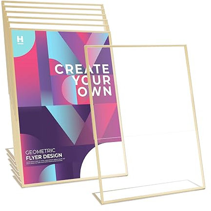 AKOLAFE 8 espositori da tavolo in acrilico, formato A5, 14,8 x 21 cmper ristoranti, foto, ufficio, caffetteria