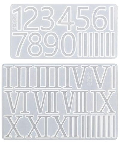 Moule en silicone numérique arabe à faire soi-même, moule mural en forme de chiffres romains, moule décoratif en résine époxy en résine époxy outil fait à la main moules en silicone à chiffres romains