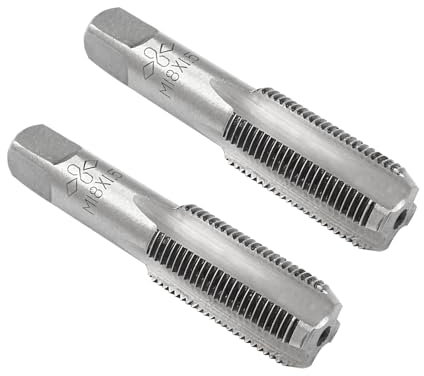 Bonsicoky Metrischer Maschinengewindebohrer M18 x 1,5 mm, HSS, Rechtsgewindebohrer für Maschinenreparatur, Heimwerker, 2 Stück