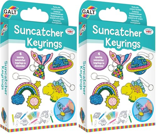 Galt, Suncatcher Keyrings, Suncatcher Kits for Kids, Ages 6 Years Plus (Pack of 2)