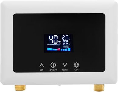 Elektrischer Durchlauferhitzer 5500W Elektrische Warmwasserbereiter Tankloser mit LED Temperaturanzeige, Instant Klein Durchlauferhitzer für Bad, Küche,Touchscreen, Fernbedienung
