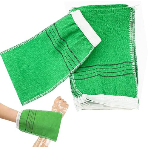 GHPKOTW 4 Pièces Gant Exfoliant Corps Double Face Frotter Gant De Toilette Serviette Pour Enlever Les Peaux Mortes Callosités Frotter Douche Gant Exfoliant，Gant Exfoliant, Gant Exfoliant (Vert)