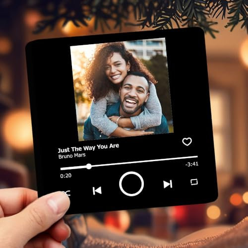 TESFANS Kühlschrankmagnet mit Musik - Personalisierte Musik-Kühlschrankmagnet mit Album-Gestaltung - Personalisierte Musiker Geschenke für Paare und Musikliebhaber zum Jubiläum, Valentinstag