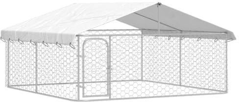 DYRJDJWIDHW hundetransportbox alu,hundebox zuhause,Dog Crate Indoor,Outdoor-Hundezwinger mit Dach 300x300x150 cmEntworfen für Garten und Terrasse.