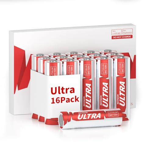BEVIGOR AA Lithium Batterien 16 Stück, 1,5V Hochleistungs AA-Batterien, Nicht wiederaufladbar, geeignet für Haushaltsgeräte und Sicherheitsausrüstung
