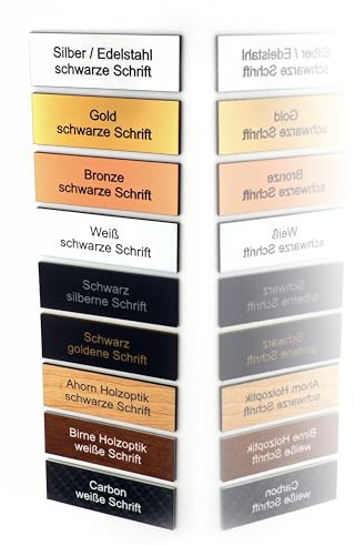 Gravurheim - personalisiertes Klingelschild - Selbstklebendes Briefkastenschild und Türschild - UV & Wetterfest mit Gravur - Made in Germany (5 Stück)