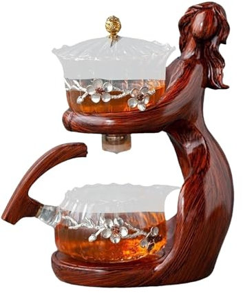 Tea Making Tool - Glass Teapot Set with Tea Strainer, Glass Teapot | Semi-Automatic Meeting Tea Maker with Tea Strainer and Lid - Lazy Person, Glass, Tea Serving Set, Guest Meeting