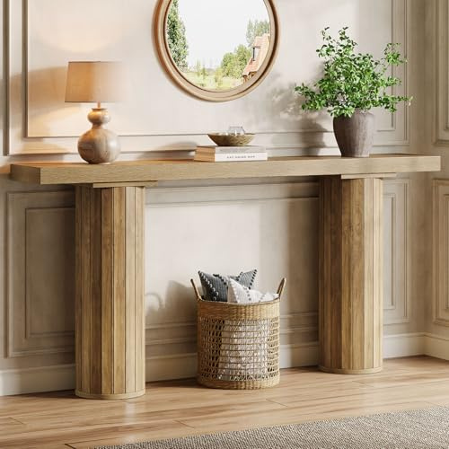 Tribesigns Table console extra longue de 160 cm, table rectangulaire en bois derrière le canapé, table d'entrée en bois pour salon, couloir, entrée