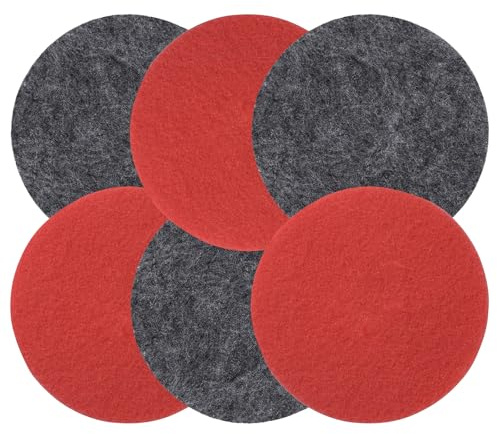 KAIYAYA 6 Stück Polierpads 125mm Filz Polierscheibe Kompatibel mit Bosch Exzenterschleifer Polierschwamm 125mm Klett Polieraufsatz Winkelschleifer Polierpad Set für Autopolitur Holz Lack Korkböden