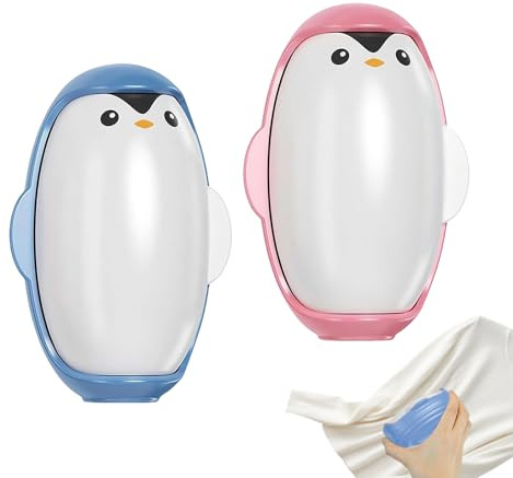 SoeUyd Wiederverwendbare Fusselrolle, Fusselroller Kleidung, Fusselrolle Wiederverwendbar, Tragbar Fusselrolle, Penguin Lint Roller ist Geeignet für Tierhaare, Kleidung, Reisen und Haushalt Reinigung