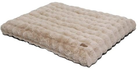 BingoPaw Hundebett Grosse Hunde waschbar: XXL Hundebetten flauschig Plüsch Hundematte für große mittelgroße Hunde, Hundekissen wasserdicht abnehmbar rutschfest Haustierbett Beige, 120x90x12 cm
