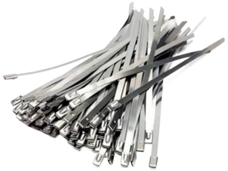 XIUsheUA Bridas de Acero Inoxidable for Cables (10/20 Unidades), con Cierre de Cremallera, for Tubos de inducción de Calor de Escape, 4,6 mm de Ancho para alambres, Cables(4.6x250mm,10pcs)