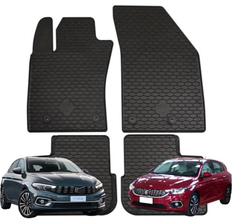TAPPETI - TAPPETINI IN GOMMA 3D TPE NERI PER FIAT TIPO 5 Porte DAL 2016 IN POI