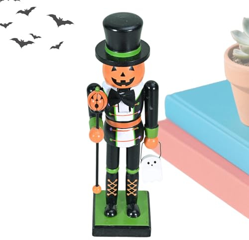 Générique Casse-Noisette Squelette Halloween | Figurine Sorcière en Bois - Figurine Décorative Effrayante pour Étagère Cheminée Intérieur Halloween