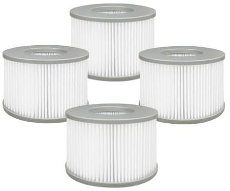 TIDGRD Cartouches filtrantes de Rechange for MSpa filtres,6.7 cm x 10.6 cm Cartouche filtrante, pour Spa et filtres de Rechange gonflables Accessoires.(4 Pcs)
