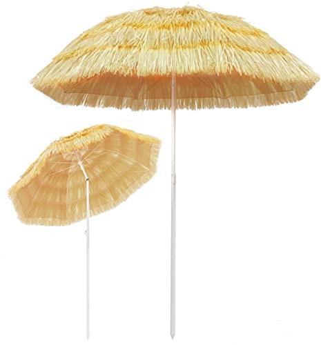 Solivagant Parasol de Plage Naturel 180 cm Style hawaïen,(2.15 KG)